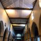 Finished netting installation along length of the church